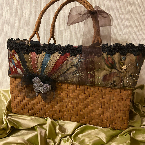 山葡萄かご、古いもの、リメイク