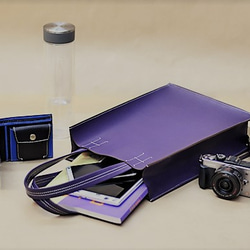 【HOYA BAG】五件式組合手提袋‧水牛革‧極簡約‧紫 第3張的照片