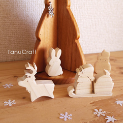 木製クリスマスツリー（オーナメント付）■ミニ■ 3枚目の画像