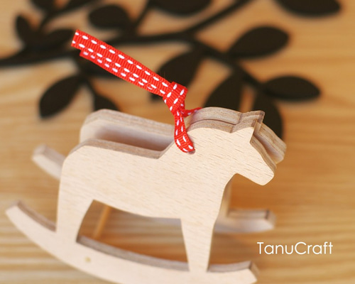  ロッキングホースオーナメント 2017 木馬 木製オーナメント □ロッキングホース□ モビール TanuCraft 通販