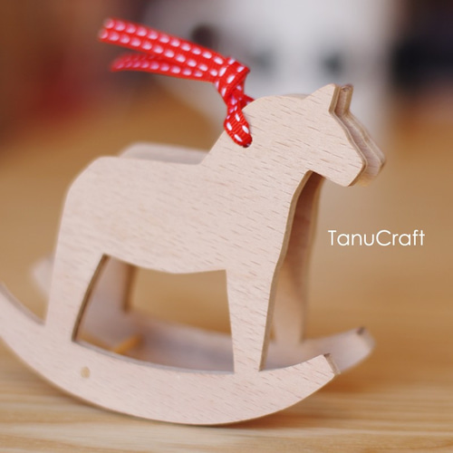 木製オーナメント □ロッキングホース□ モビール TanuCraft 通販