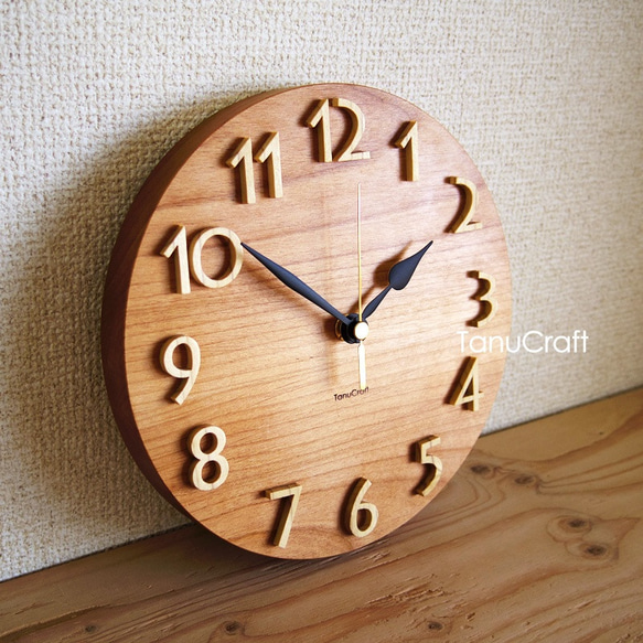 木の掛け時計　■丸型20センチ・アルダー■ 1枚目の画像