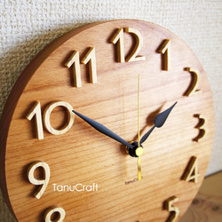 木の掛け時計　■丸型20センチ・アルダー■ 3枚目の画像