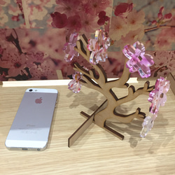 桜の盆栽風インテリア用オブジェ(木材とアクリル) 4枚目の画像