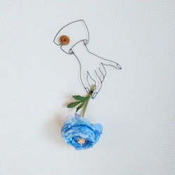 Wire Wall Art Artificialflower ( ichirin blue ) 2枚目の画像