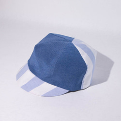 淡藍條紋遮陽帽(鴨舌帽) 第1張的照片