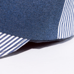 深藍條紋遮陽帽(鴨舌帽) 第3張的照片