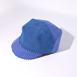 藍色格紋遮陽帽(鴨舌帽) 第3張的照片