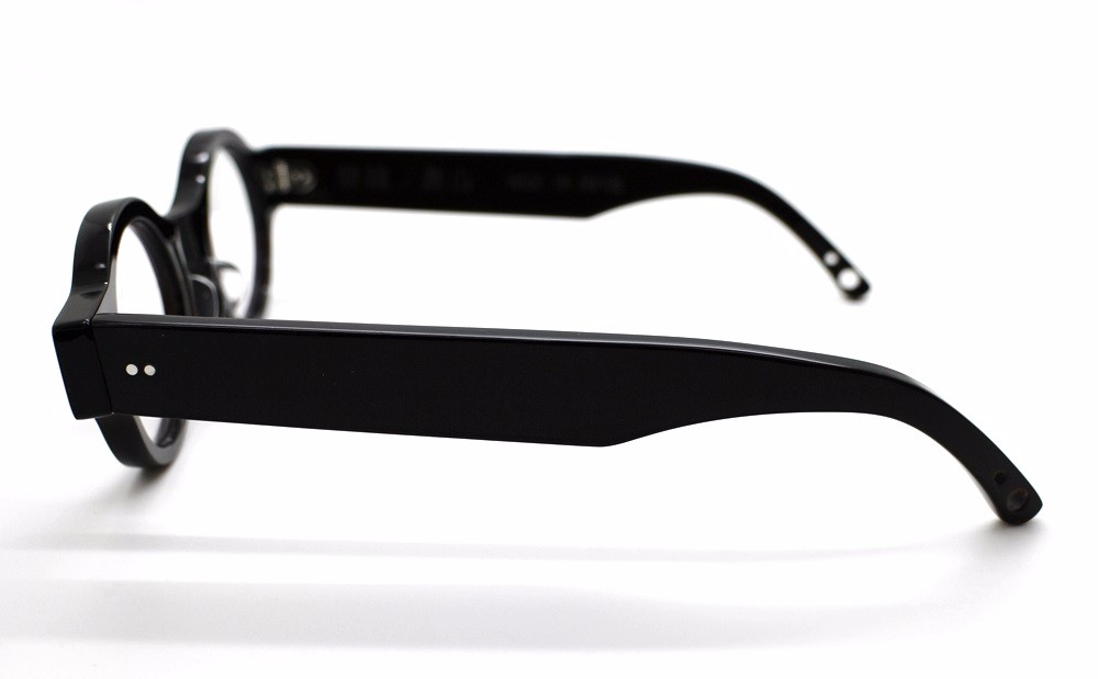 楕円とスリットの黒ぶちセルロイドメガネ018-KK