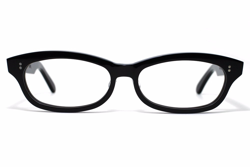 漆黒のようなダークブラウンのセルロイドメガネ048-KK