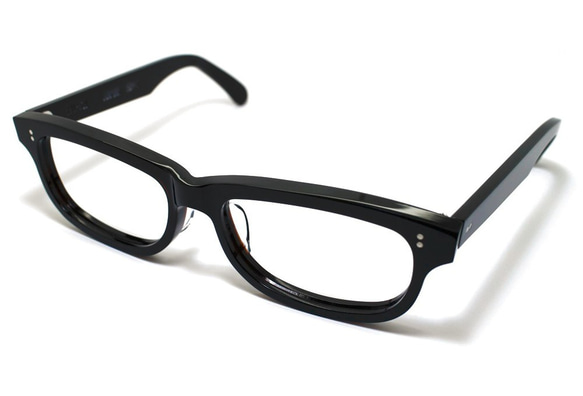 漆黒のようなダークブラウンのセルロイドメガネ050-BB 4枚目の画像