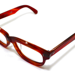 赤と茶色マーブル生地のセルロイドメガネ050-FF 5枚目の画像