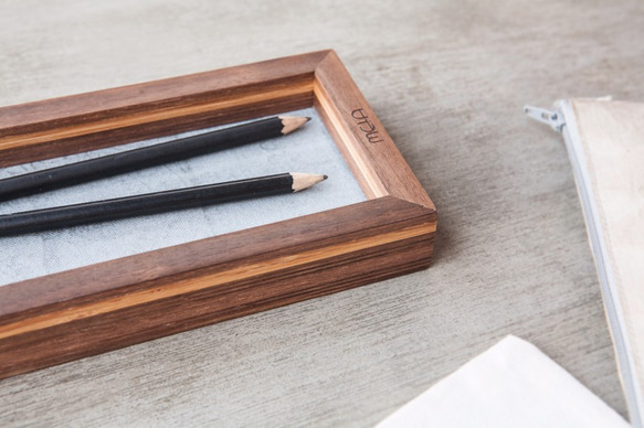 手工木質筆盒∣黑胡桃 第2張的照片