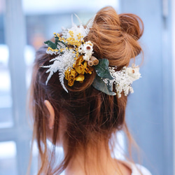 ヘッドパーツ《wedding× hair accessory×mustard yellow》 3枚目の画像