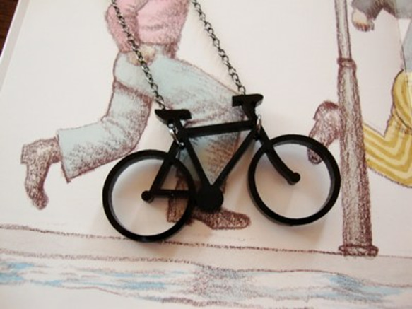 【黒い自転車】　ネックレス 1枚目の画像