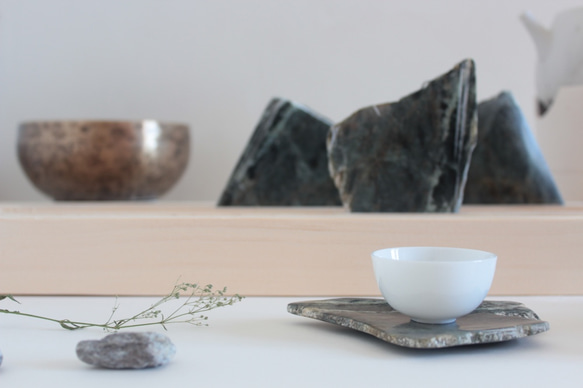 【ユンシウ】お茶テーブル石器コースターと鍋つかみセット・・・お茶をたてて 3枚目の画像