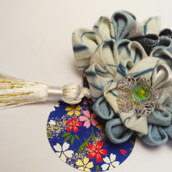 [花]パイル家✾ムラサキツユクサ属ミリアンペアMI-ZU透かし彫りヘアアクセサリー 2枚目の画像