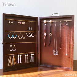 残り4台❗️＊ jewelry carry box - brown -＊ アクセサリースタンド アクセサリー収納 1枚目の画像