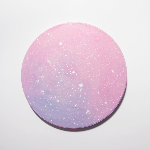 星空手繪杯墊 / 粉紅+粉紫色 第3張的照片