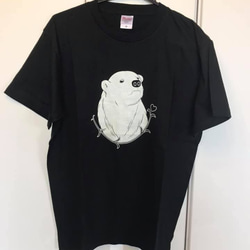 サイズＬ（レディース　ＸＬサイズ相当）ホッキョクグマ　アイス君Ｔシャツ　シロクマ 1枚目の画像