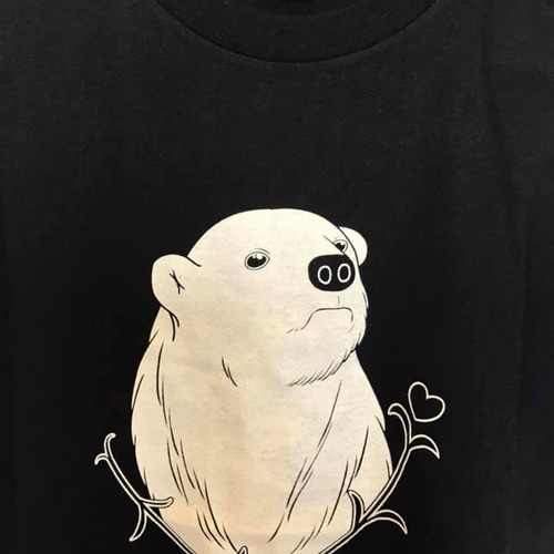 サイズM（レディースLサイズ相当）ホッキョクグマ アイス君Tシャツ 