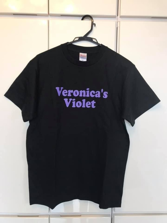 サイズＬ（レディース　ＸＬサイズ相当）Veronica's Violet Tシャツ　ロゴ紫　 1枚目の画像