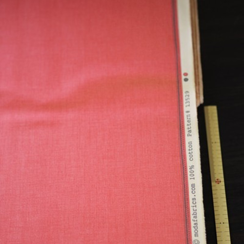 ラス1 絵画なパッチワーク テラコッタピンク ボリュームファースヌード 赤 moda◇French general solid 13529-19 アンティーク感のある上品