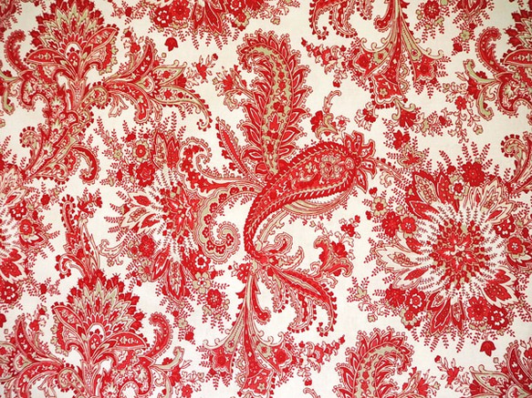 LARGE PAISLEY / IVORY- RED / MISS SCARLET 1枚目の画像