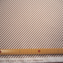 USAコットン トープカラーのストライプ生地 / bias stripe / TAUPE 2枚目の画像