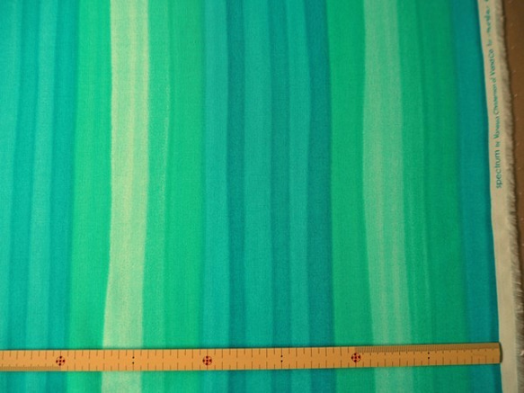 USAコットン・ぼかしストライプ生地  / SPECTRUM / OMBRE STRIPES / TURQUOISE 3枚目の画像