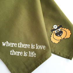 FRENCHIE時尚生活新款寵物貴賓犬全棉軍綠圍巾 第4張的照片