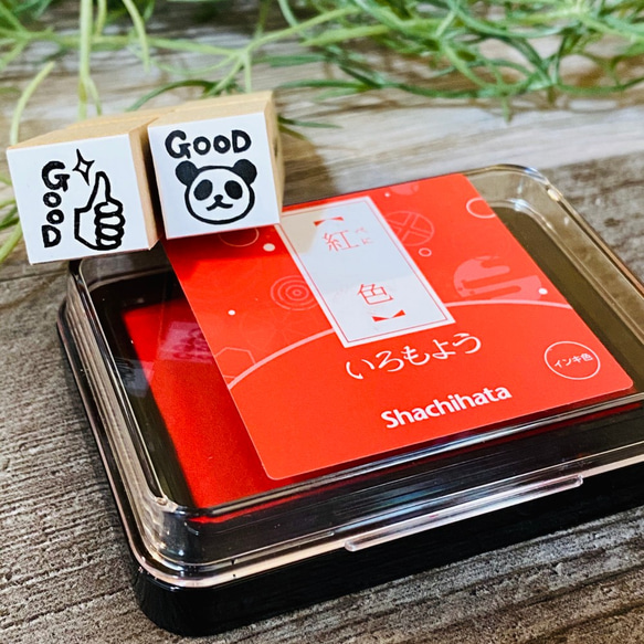 [Goo &amp; Panda GOOD Hanko] x Shachihata Iromoyo [紅色] 學習禮盒套裝 第3張的照片