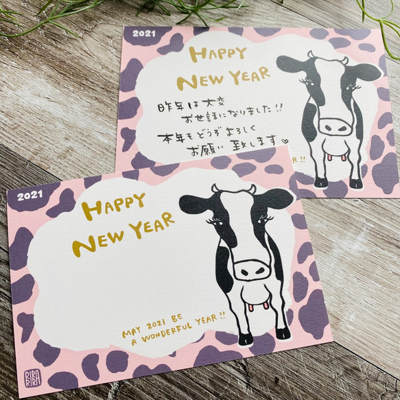 [已停產] ☆ 新年賀卡 2021 [牛夢露] 粉色（10 件） 第2張的照片
