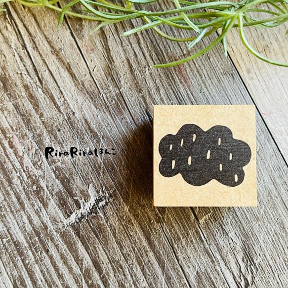［NEW］パターンはんこ【もくもく】＊30㎜×30㎜＊ラバースタンプ＊R523_o 1枚目の画像