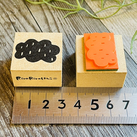 ［NEW］パターンはんこ【もくもく】＊30㎜×30㎜＊ラバースタンプ＊R523_o 4枚目の画像