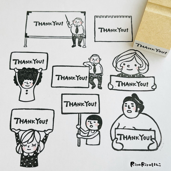 【12×28㎜】THANK YOU！＊ラバースタンプ 1枚目の画像