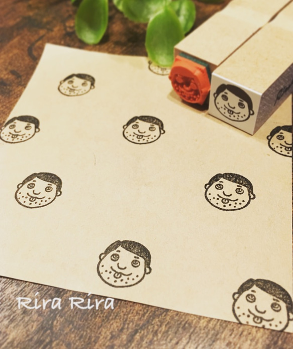 Tehepero Shiga-sensei Face only 15mm square * 橡皮圖章 第2張的照片