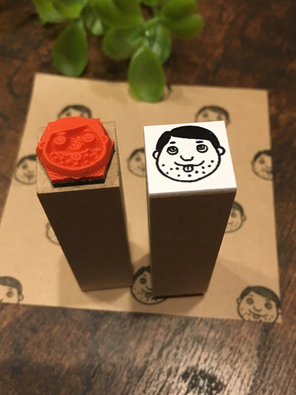 Tehepero Shiga-sensei Face only 15mm square * 橡皮圖章 第3張的照片