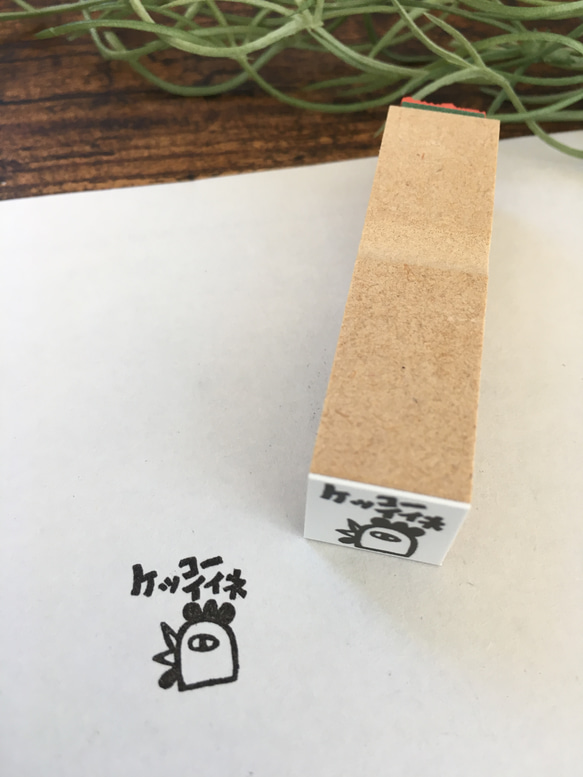 コケッコー先生＊ケッコーイイネ＊ラバースタンプ＊15㎜角＊R081 2枚目の画像