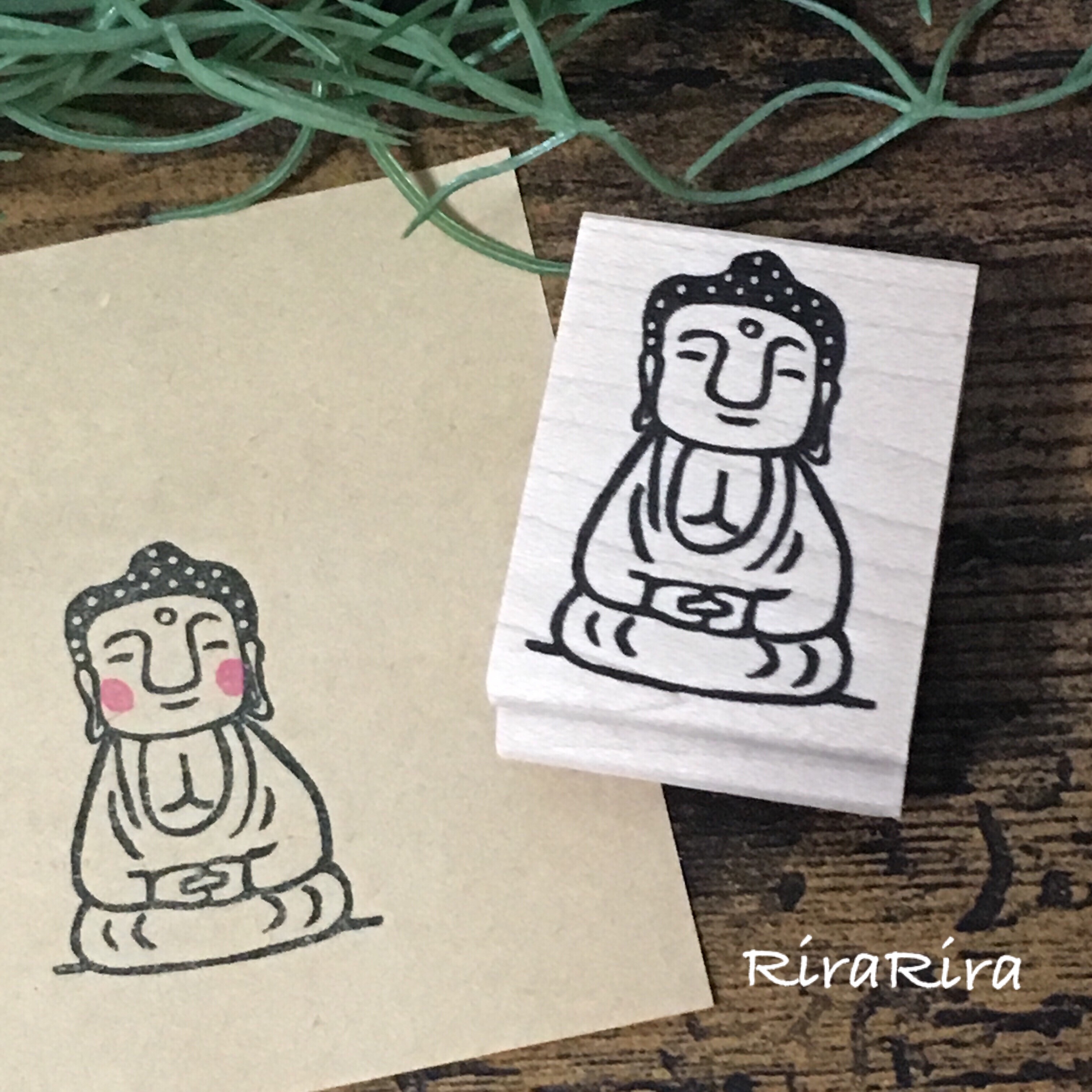 大仏ちゃん＊30㎜x40㎜＊ラバースタンプ＊R143 はんこ・スタンプ