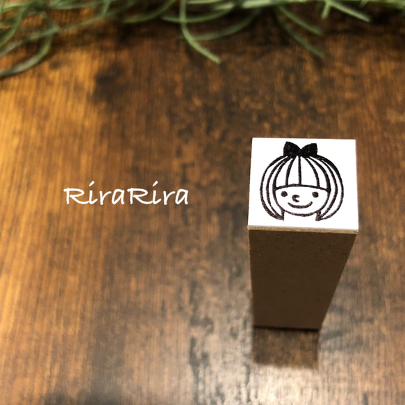 15㎜角】くるみちゃん顔だけ＊ラバースタンプ＊R175 はんこ・スタンプ