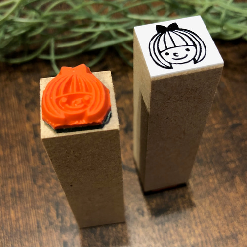 15㎜角】くるみちゃん顔だけ＊ラバースタンプ＊R175 はんこ・スタンプ