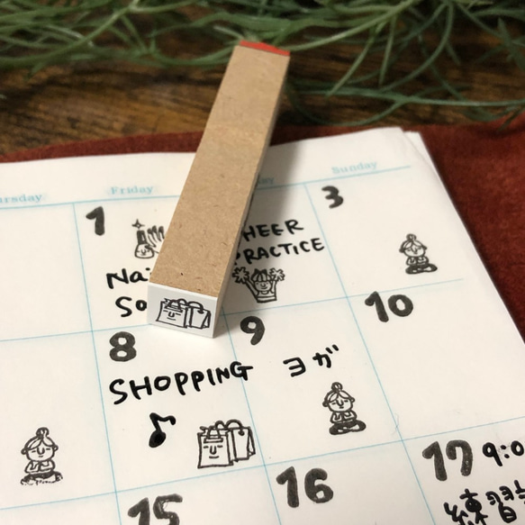 【ショッピングバッグ】スケジュールはんこ＊10㎜角＊R285 2枚目の画像