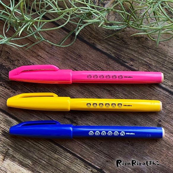 【販売終了しました】ぺんてるサインペン　りらきゃらペン＊３色セット【ピンク、青、黄】 4枚目の画像