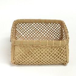 竹工芸作品、かご、物入れ 竹かご 菱四つ目 その他ケース 竹＆木ぼー 通販 4959044｜Creema