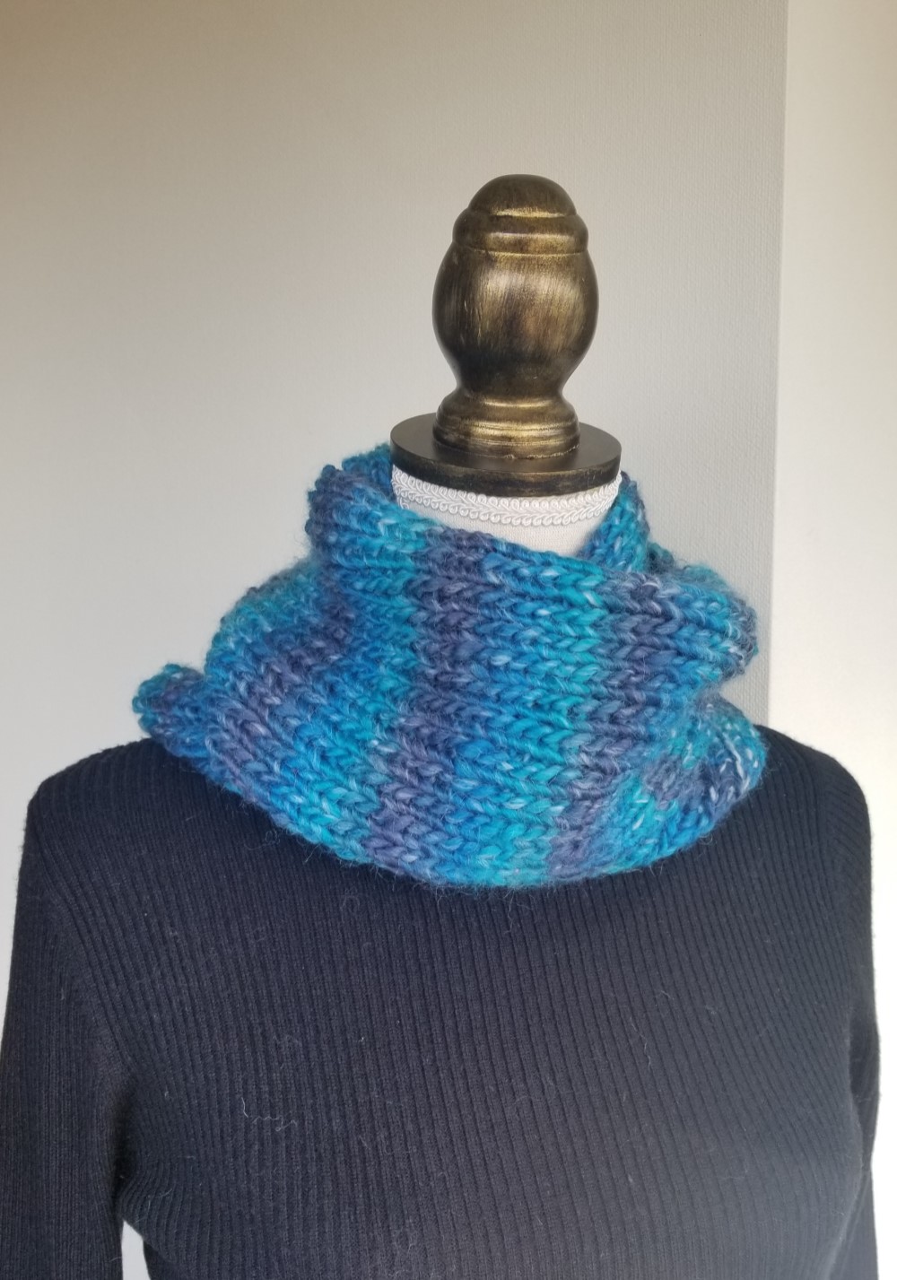 E78M【クリスマスギフト】冬空に映えるターコイズブルー系メランジ/柔かくあたたかいロングマフラー【送料無料】