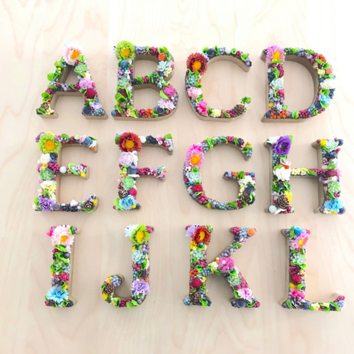 送料無料 直径11cm アルファベットオブジェ イニシャル ラブリー