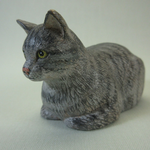 猫 （座り）2体　木彫り　置物 楽天市場】[ポイント2倍]お座り ネコさん Mサイズ 手足が