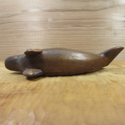 シロイルカ（ベルーガ）の木彫ペーパーウェイト（片面） 5枚目の画像