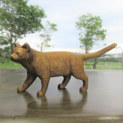 木彫りの猫　彫刻　　 4枚目の画像